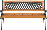 Garden Bench,Outdoor Bench Patio Bench for Metal Bench Park with Armrests Sturdy Hardwood Cast Iron for Yard - Photo 4