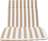 Christopher Knight Home Salem Outdoor Water Resistant Chaise Lounge Cushion, Brown And White Stripes - Photo 1