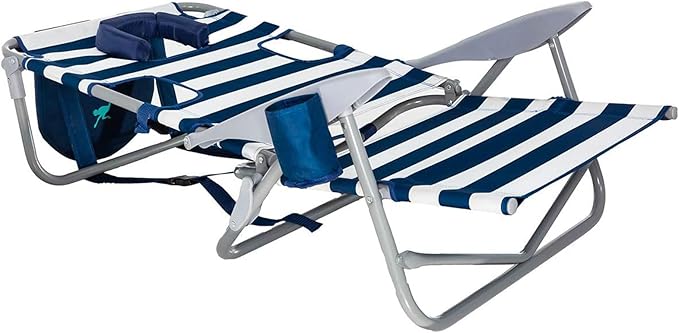 Ostrich On-Your-Back Outdoor Lounge 5 Position Recline Beach Chair (2 Pack)