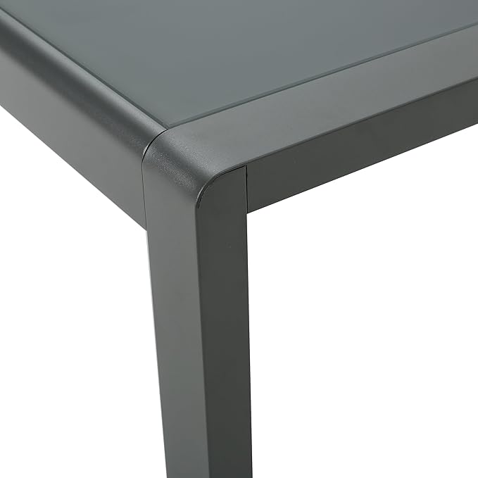 Christopher Knight Home Cape Coral Outdoor Aluminum Coffee Table with Tempered Glass Table Top, Grey - Photo 6