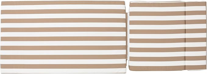 Christopher Knight Home Salem Outdoor Water Resistant Chaise Lounge Cushion, Brown And White Stripes - Photo 7