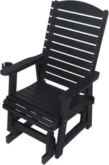 Poly Lumber Patio Glider for One Person, with Cup Holders, High Backrest and Deep Contoured Seat, HIPS Material - Photo 7