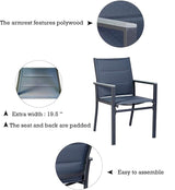 Kozyard 7 Piece Outdoor Patio Dining Set for 6, Patio Furniture Set with Dining Table and 6 Padded Textilene Chairs - Photo 8