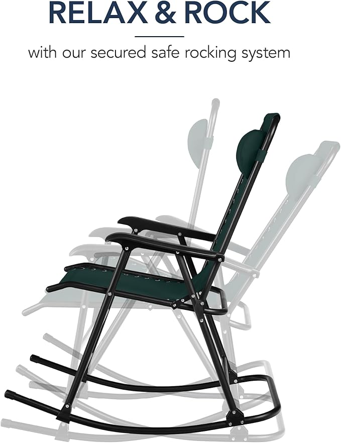 Best Choice Products Outdoor Folding Rocking Chair, Zero Gravity Lounge Chair - Photo 4