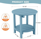 YEFU Adirondack Side Table, 18" Double Outdoor Side Table, Poly Lumber end Table, Weather Resistant for Indoor, Patio - Photo 3