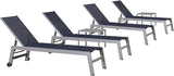 PURPLE LEAF 6-Piece Patio Chaise Lounge Outdoor Pool Lounge Chairs with Adjustable Backrest and Side Tables Aluminum - Photo 1