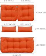 QILLOWAY Outdoor Patio Wicker Seat Cushions Group Loveseat/Two U-Shape/Two Lumbar Pillows for Patio Furniture - Photo 2