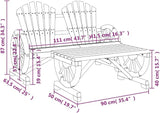 2-Piece Patio Lounge Set Solid Wood Fir Outdoor Furniture Set with Ergonomic Adirondack Chairs & Coffee Table for - Photo 8