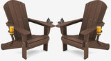 SERWALL Adirondack Chair with Cup Holders - Composite Adirondack Chairs Set of 2 HDPE Outdoor Chairs All Weather Use - Photo 1
