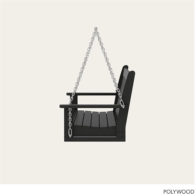 POLYWOOD GNS60BL Vineyard 60" Outdoor Swing, Black - Photo 6