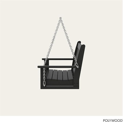 POLYWOOD GNS60BL Vineyard 60" Outdoor Swing, Black