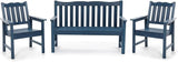 Stoog Outdoor Bench & Chairs Set, All-Weather Patio Furniture Set, Include 2 Patio Chairs and 1 Patio Bench, for Porch - Photo 1