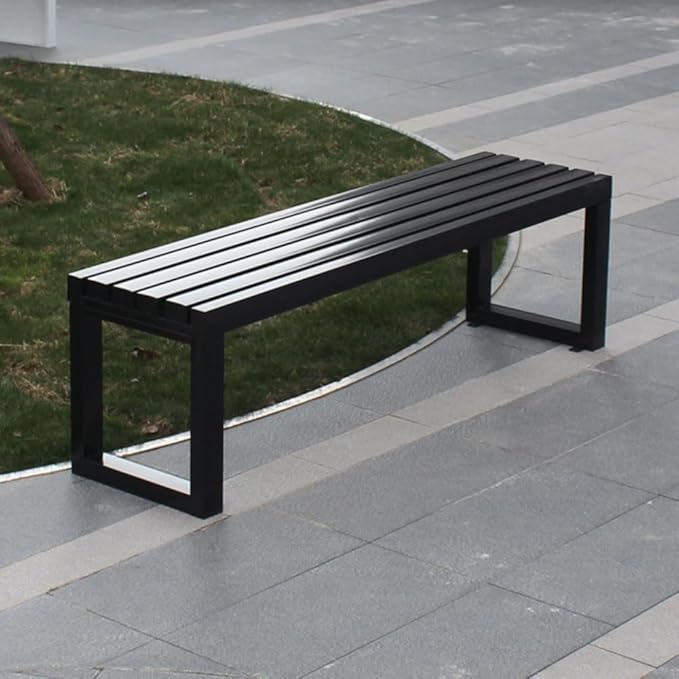 2 Person Outdoor Bench Weatherproof, Metal Garden Benches, Front Porch Bench seat, 880 Lbs Weight - Photo 2