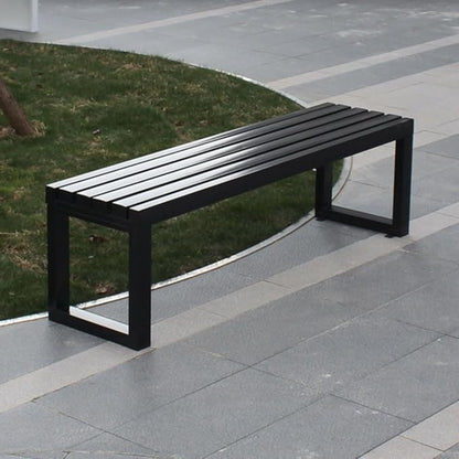2 Person Outdoor Bench Weatherproof,Metal Garden Benches,Front Porch Bench seat,880 Lbs Weight,Heavy-Duty Furniture Seating for Park,Entryway,Patio Black,Yellow,Orange(Black,71 Inch)