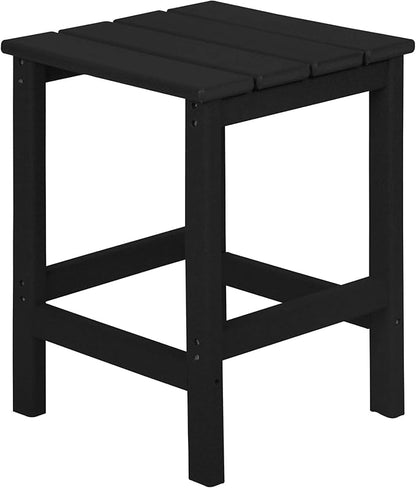 WO WESTIN OUTDOOR HDPE Laguna 3PC Outdoor Poly Adirondack Chair Set with Side Table, Black
