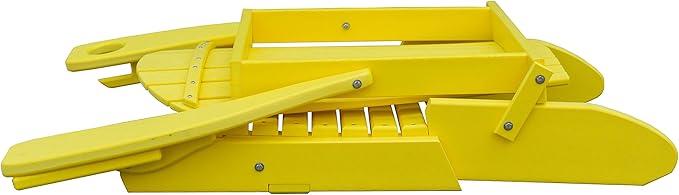 Furniture Barn USA Poly Folding Adirondack Chair with Smart Phone Holder, Lemon Yellow