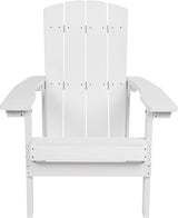 Flash Furniture Charlestown Poly Resin Adirondack Chair - White - All Weather - Indoor/Outdoor - Set of 2 - Photo 5