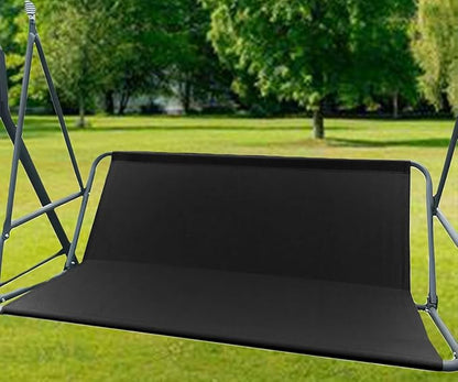 Swing Seat Replacement Cover, 600D Oxford Heavy Duty Waterproof Patio Bench Cover for Outdoor Porch Garden Yard 2/3 Seat Swings Chair (45.3"x18.9"x18.9", Black)