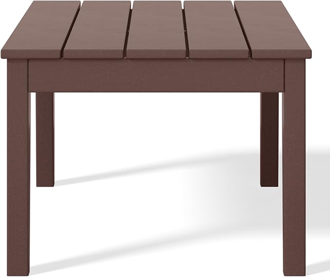 WestinTrends Malibu Low Outdoor HDPE Patio Rectangle Coffee Table, Dark Brown