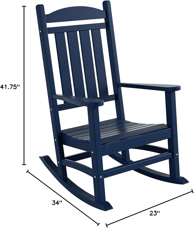 WestinTrends Malibu 2-Piece Set Outdoor/Patio Rocking Chairs (2 Seater), Navy Blue