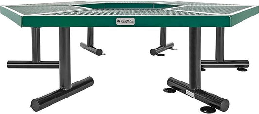 Global Industrial Hexagon Outdoor Tree Bench, Expanded Metal, 73" L x 63" W x 18" H, Green