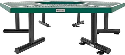 Global Industrial Hexagon Outdoor Tree Bench, Expanded Metal, 73" L x 63" W x 18" H, Green
