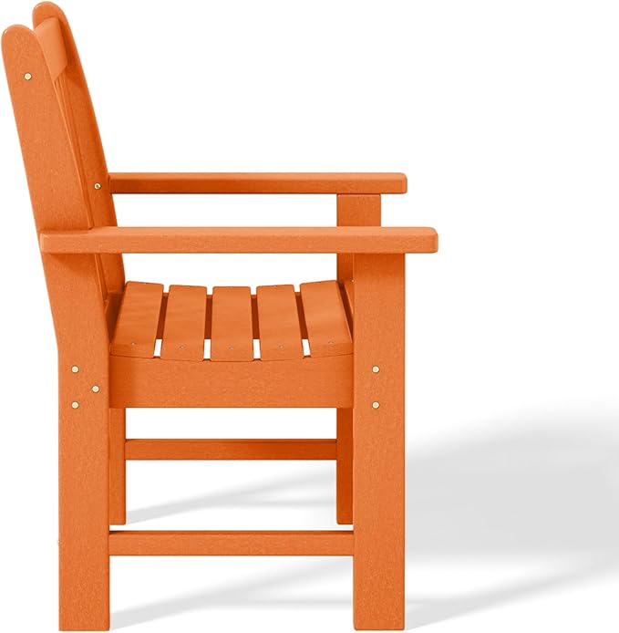 WestinTrends Malibu Outdoor Patio HDPE Adirondack Dining Arm Chair, Orange