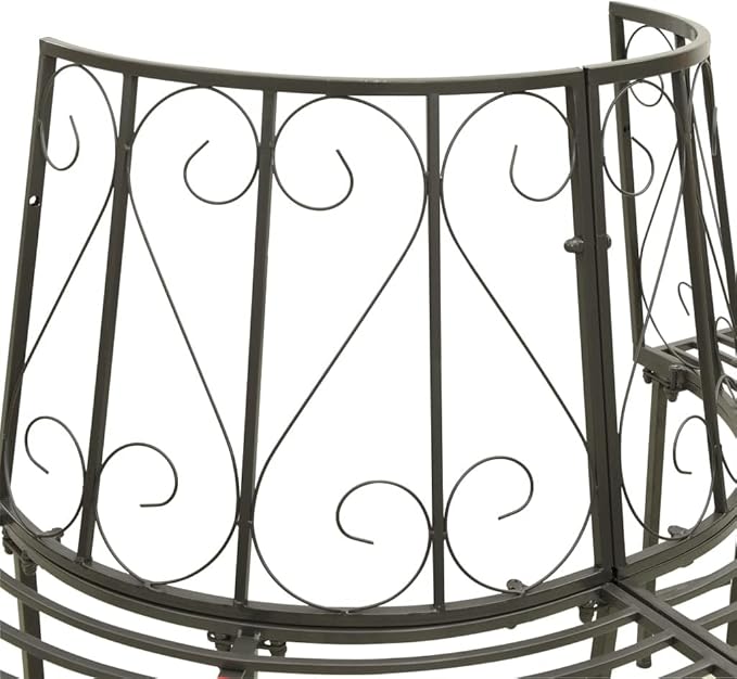 Patio Half Round Tree Bench,Benches for Outside,Yard Bench,Park Benches,Garden Bench,Metal Bench,for The Front Porch,Balcony,Backyard,Outdoor,Garden, Lawn,Path, 63" Steel