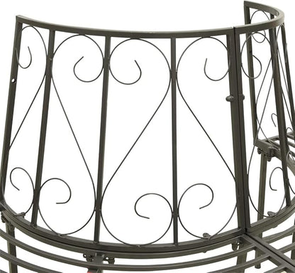 Patio Half Round Tree Bench,Benches for Outside,Yard Bench,Park Benches,Garden Bench,Metal Bench,for The Front Porch,Balcony,Backyard,Outdoor,Garden, Lawn,Path, 63" Steel
