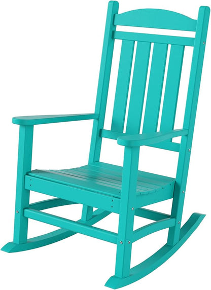 WestinTrends Malibu Malibu Outdoor Patio Poly Classic Porch Rocking Chair (Set of 4), Turquoise