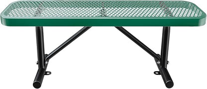 4FT Park Benches for 2-3 People, Weatherproof Commercial Garden Bench, Iron Steel Frame Patio Heavy Duty Mesh Rectangular Outdoor Benches for Outside, Lawn, Yard, Porch Work Entryway
