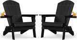 YEFU Adirondack Chair Set of 2, Folding Oversized Plastic Adirondack Chair with Cup Holder - Photo 1