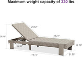 PURPLE LEAF Patio Lounge Chair Modern Luxury Outdoor Chaise Lounge 1 Piece with Adjustable Backrest Aluminum PU Leather - Photo 2