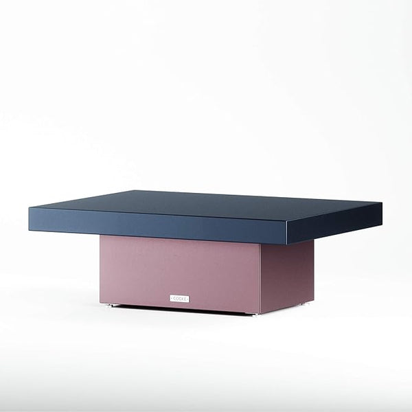 COOKE Santa Barbara Custom Contemporary Outdoor Table (Midnight Blue Aluminum Top, Lilac Grey Aluminum Base) - Photo 1