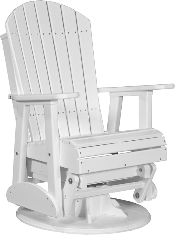 LuxCraft 2' Adirondack Swivel Glider - Available in 14 Colors, White - Photo 1