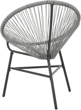 vidaXL Gray Moon Chair - Poly Rattan Patio Furniture - Water-Resistant Outdoor Chair with Powder-Coated Steel Frame for - Photo 7