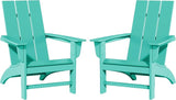 Poly Lumber Adirondack Chairs Set of 2, All-Weather Resistant Outdoor Patio Chairs, Look Like Wood