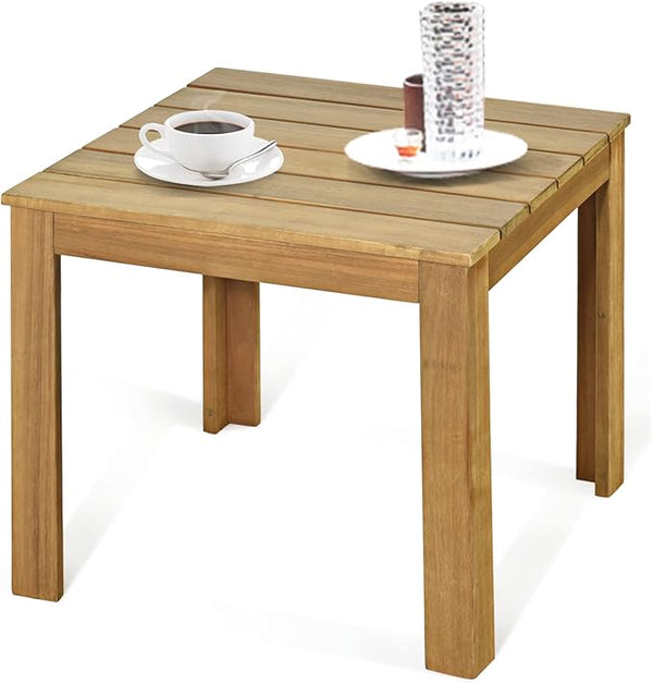 18” Square Patio Table, Acacia Wood Adirondack Side Table, Outdoor End Table, Coffee Table Composite Table for Garden - Photo 1