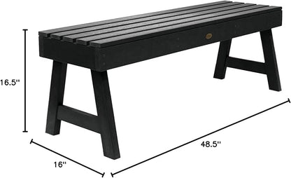 highwood Weatherly Backless Bench, 4-Feet, Black
