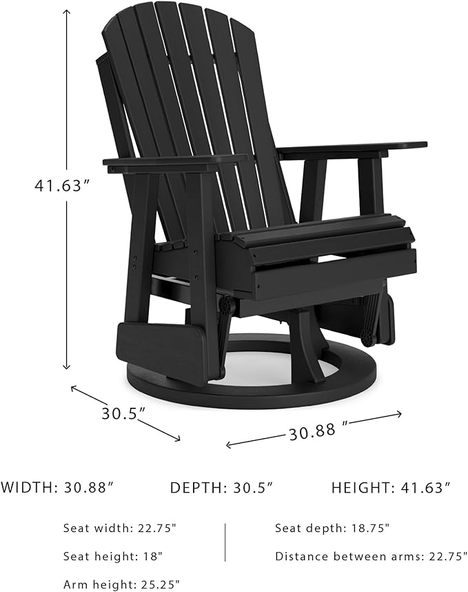 Signature Design by Ashley Hyland Wave Modern Outdoor Swivel Glider Chair, Gentle Gliding Motion - Photo 3