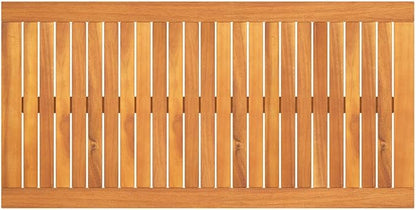 Solid Acacia Wood Coffee Table Rectangular Brown Indoor Outdoor Furniture for Patio Garden Living Room