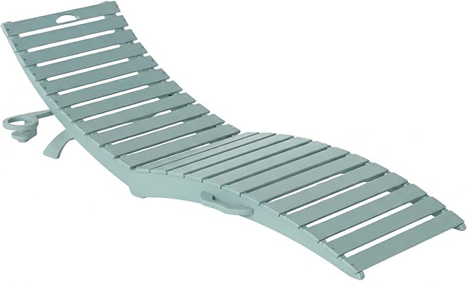 Pre-Assembled Folding in-Pool Lounge Chair, HDPE Outdoor Chaise Lounge with Cup Holder, Pool Lounge Chair for Poolside - Photo 1