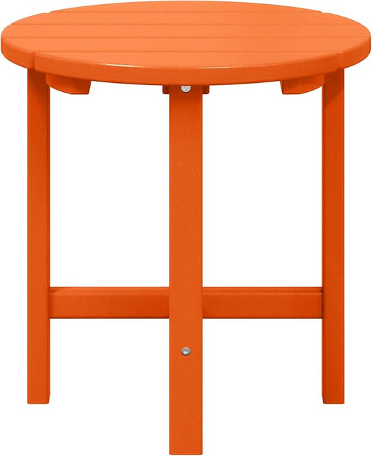 WestinTrends Dylan Adirondack Round Outdoor Side Table, Orange