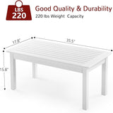 Stoog Patio Coffee Table, All-Weather Poly Lumber Outdoor Side Table, Rectangle End Table for Backyard, Porch, Garden - Photo 3