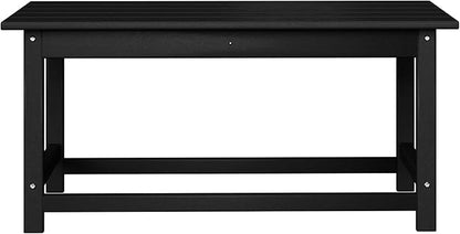 WestinTrends Malibu Outdoor Coffee Table, 35" x 17.5" All Weather Poly Lumber Patio Adirondack Coffee Table for Garden Lawn Porch Balcony, Black