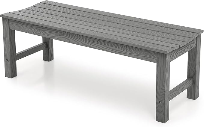 Stoog Outdoor Bench, 2-Person Outdoor Poly Lumber Backless Bench, Weatherproof Garden Bench, Never Rot or Fade - Photo 1