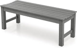 Stoog Outdoor Bench, 2-Person Outdoor Poly Lumber Backless Bench, Weatherproof Garden Bench, Never Rot or Fade - Photo 1