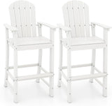 Tangkula Outdoor Tall Adirondack Chair 30 Inches Seat Height, HDPE Bar Height Patio Chair with High Backrest - Photo 9