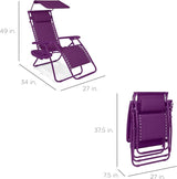 Best Choice Products Folding Zero Gravity Outdoor Recliner Patio Lounge Chair w/Adjustable Canopy Shade, Headrest - Photo 2
