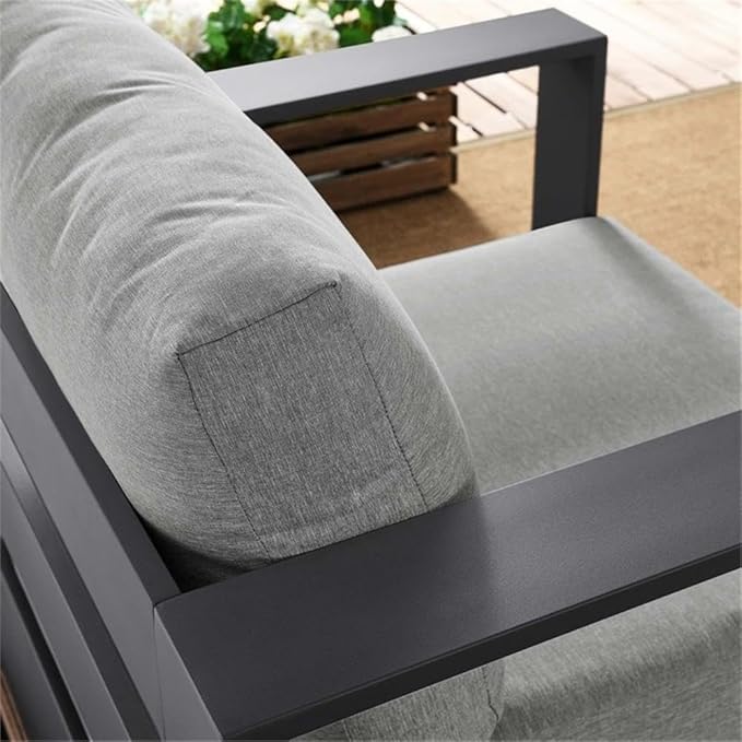 Modway Tahoe Aluminum Outdoor Patio Armchair in Gray Gray